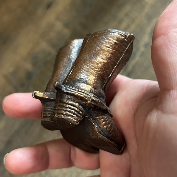 Vintage Cowboy‎ Boots Die Cast Metal Toothpick/Matchstick Holder Copper Color - Picture 3 of 7